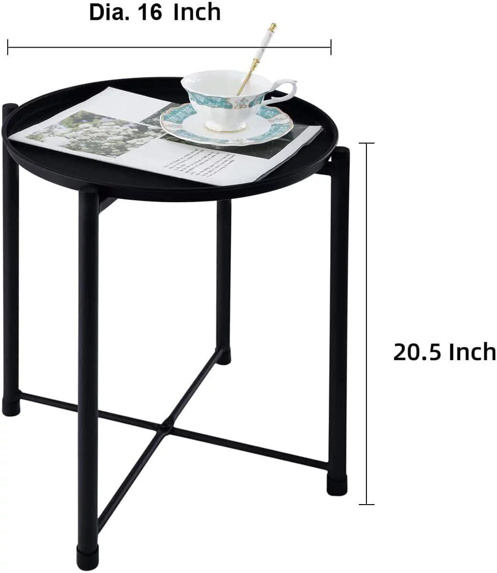 Black Metal Tray End Table Z63908