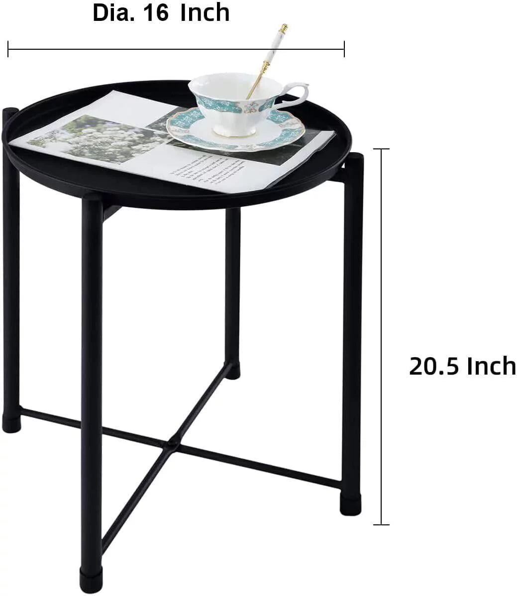 Black Metal Tray End Table Z63908