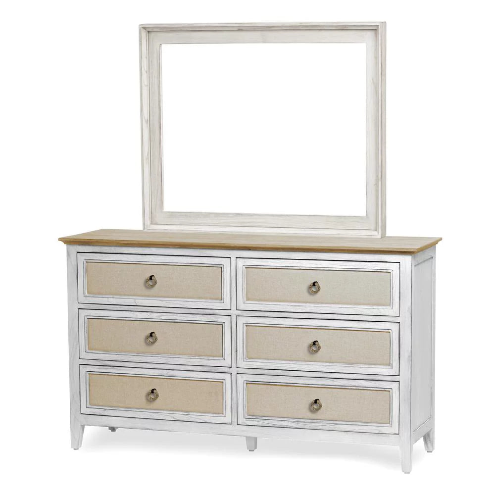 White 6-Drawer Wood Dresser C23244