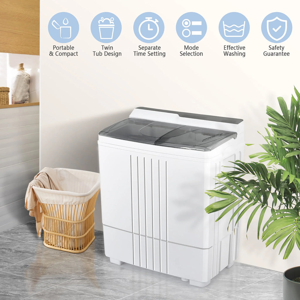 Portable Compact Mini Twin Tub Washing Machine P55588