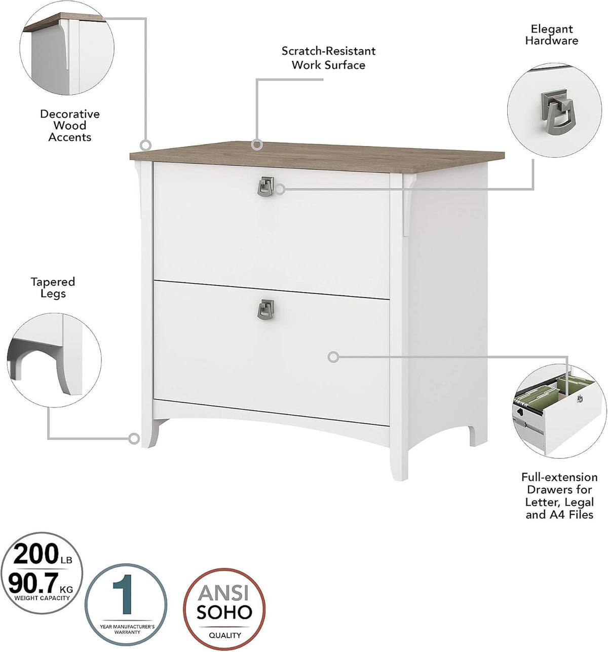 2 Drawer Lateral File Cabinet T700387