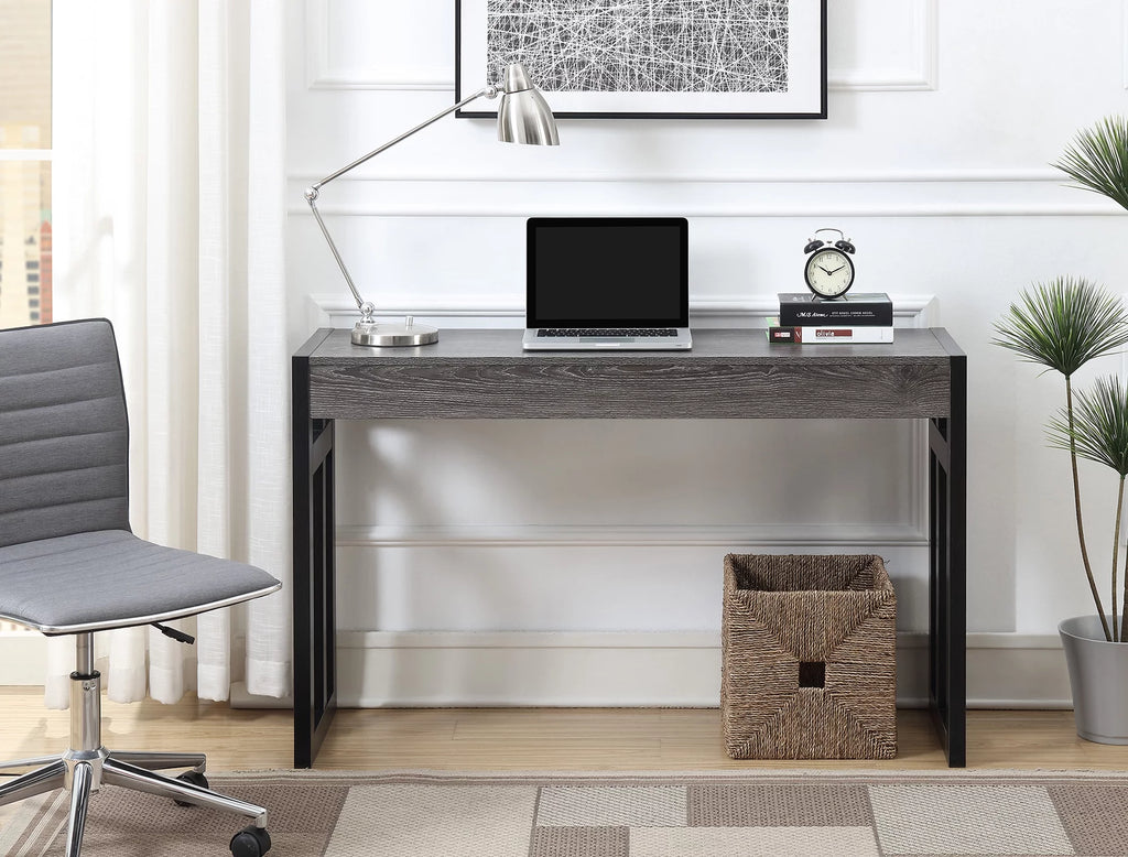 Weathered Gray Black Console Table E3760