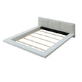 California King Size Bed with Leatherette Headboard White V755726