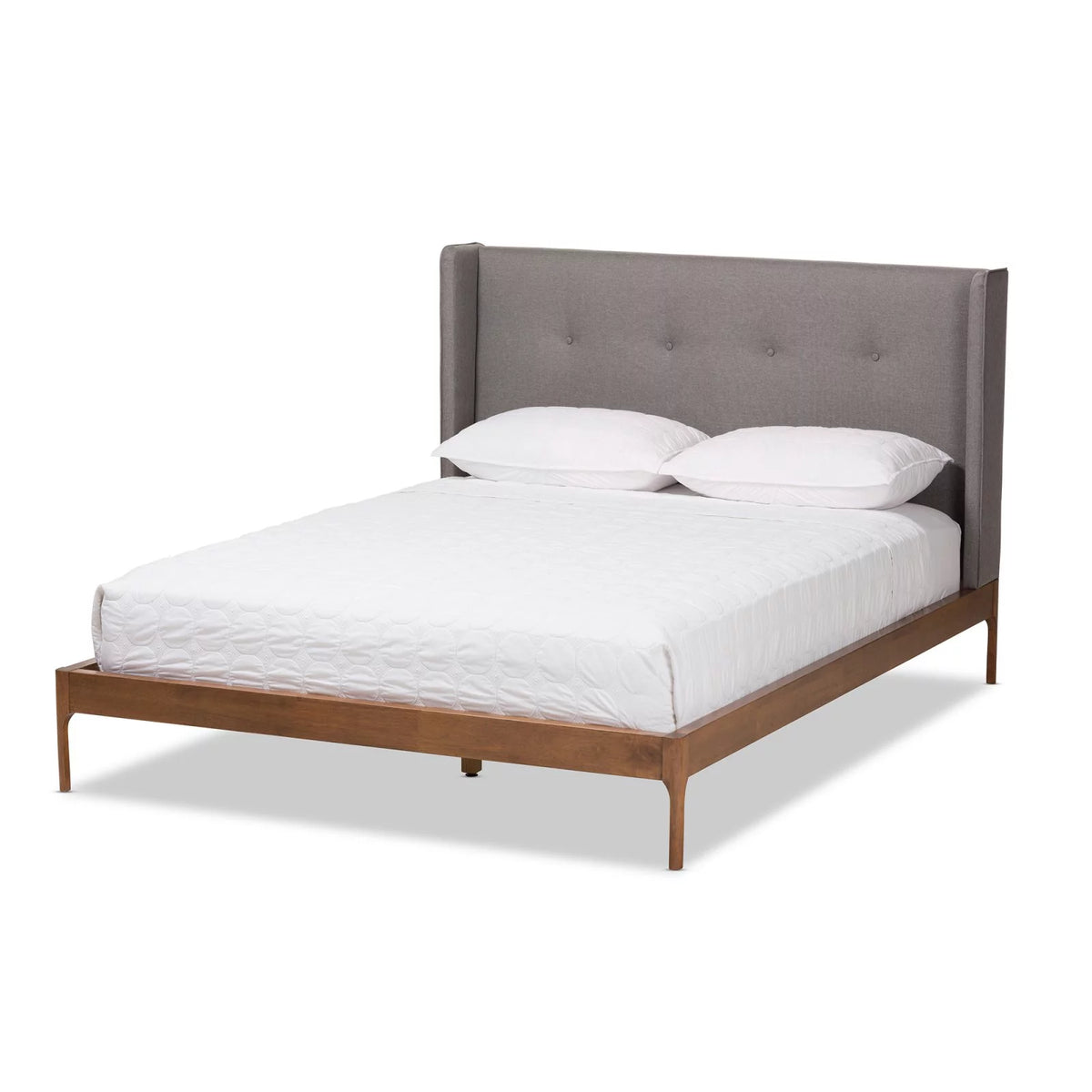 Walnut Wood Platform Bed I564