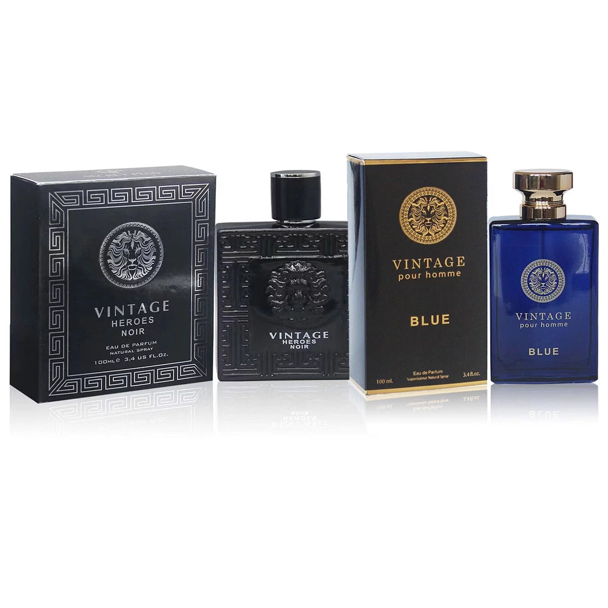 Vintage Heroes Noir and Vintage Blue Eau de Parfum Natural Spray 3.4 oz D983