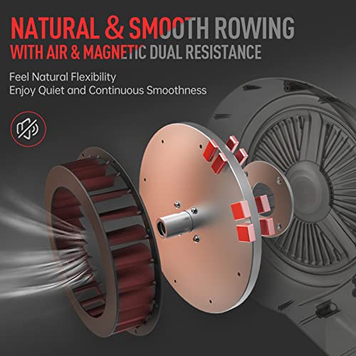 Foldable Air Magnetic Rowing Machine with Monitor L1938