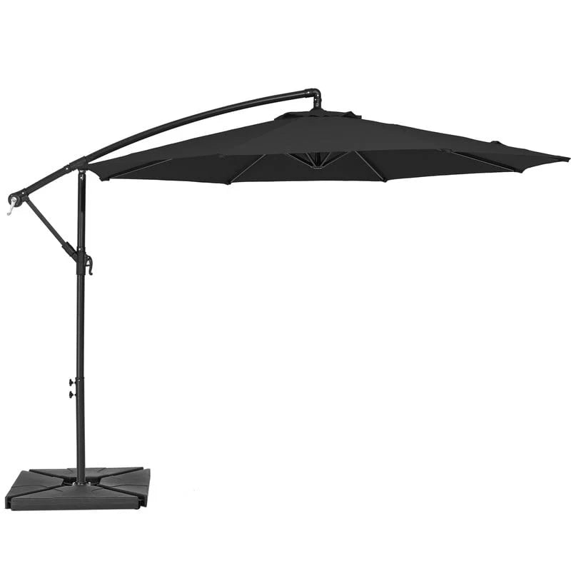 10ft Heavy Duty Offset Cantilever Patio Umbrella with 4-Piece Base, Beige O507