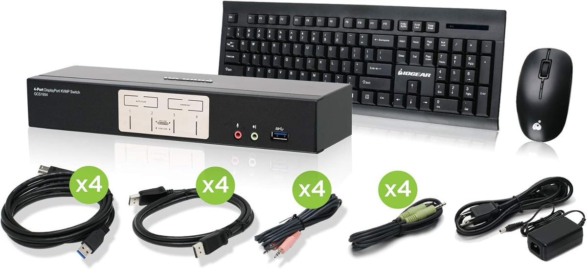 2-Port 4K DisplayPort KVMP Switch with Cables S470213