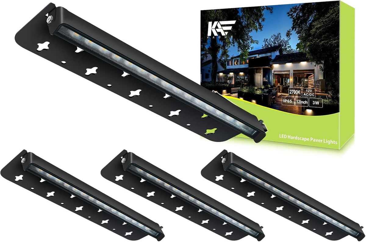 12V Low Voltage 3W LED Hardscape Paver Light 4-Pack Q88282