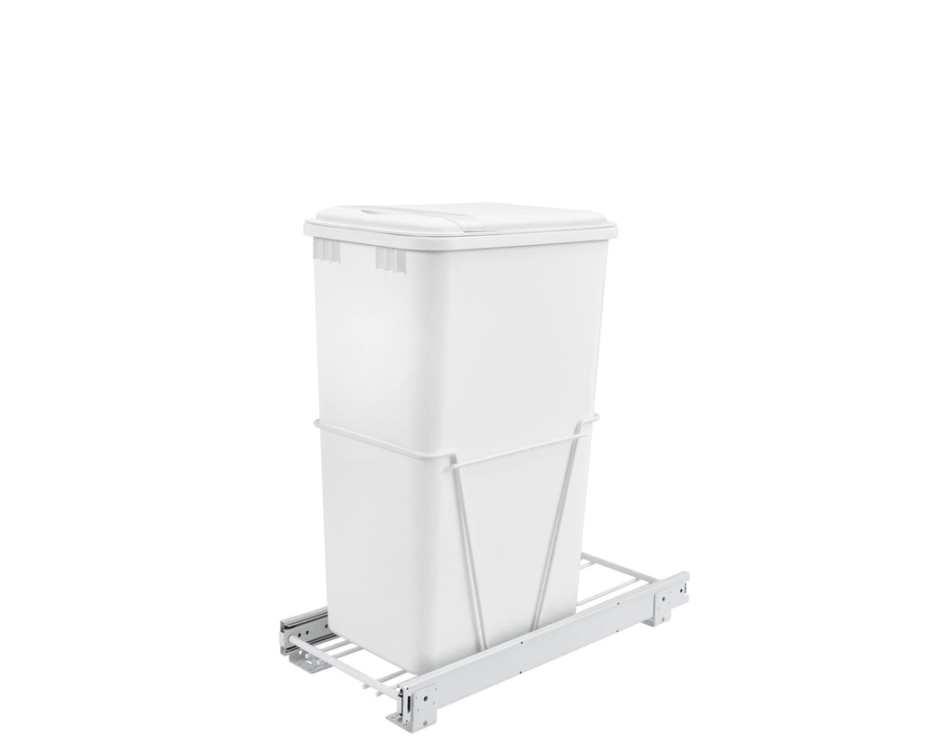 White Plastic Pull Out Trash Can L783