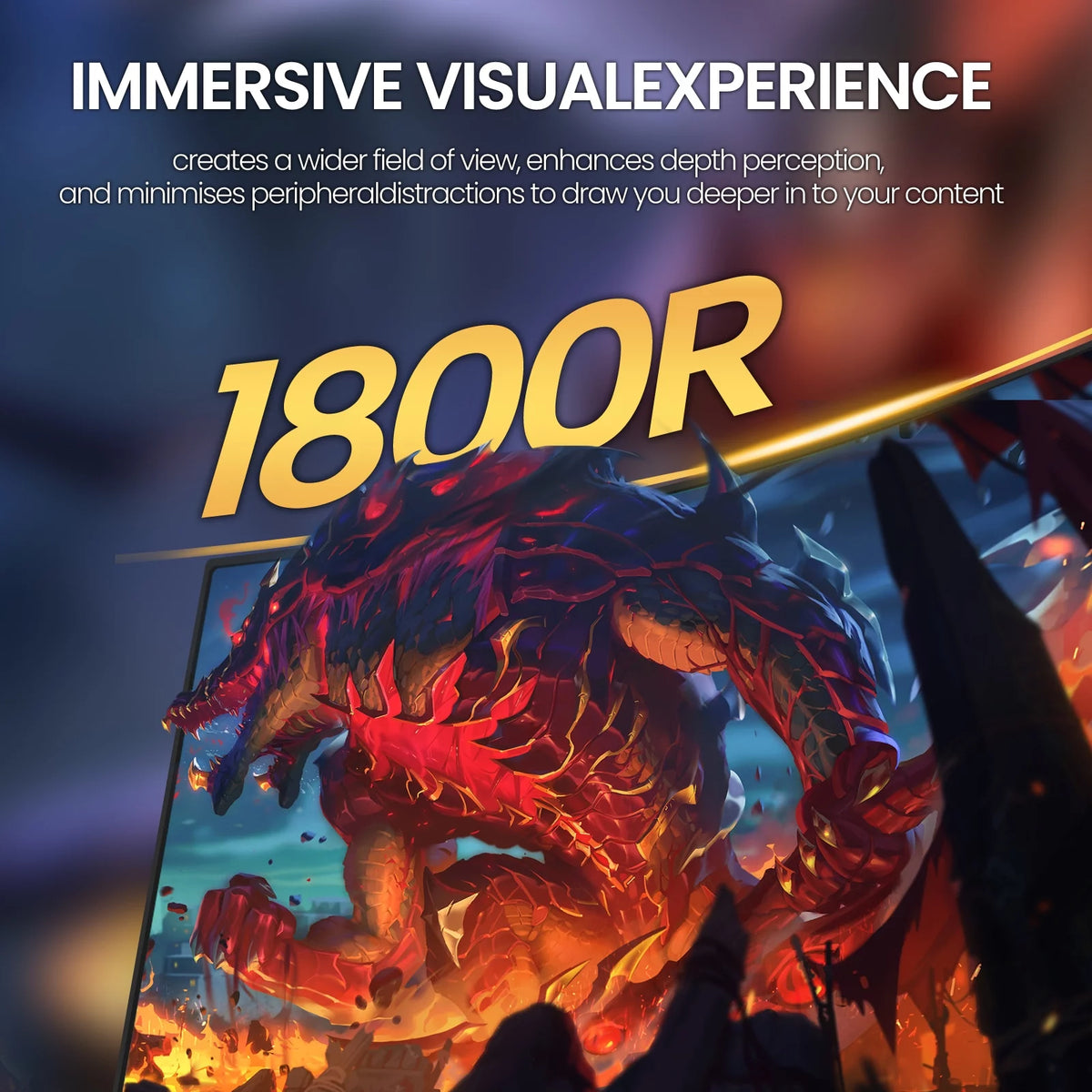 27 Curved Gaming Monitor FHD 1080P 165Hz 1800R Frameless Black K4053