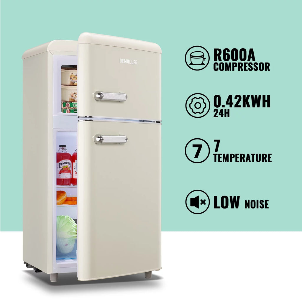 Mini Refrigerator Dual Door Fridge with Handle H456