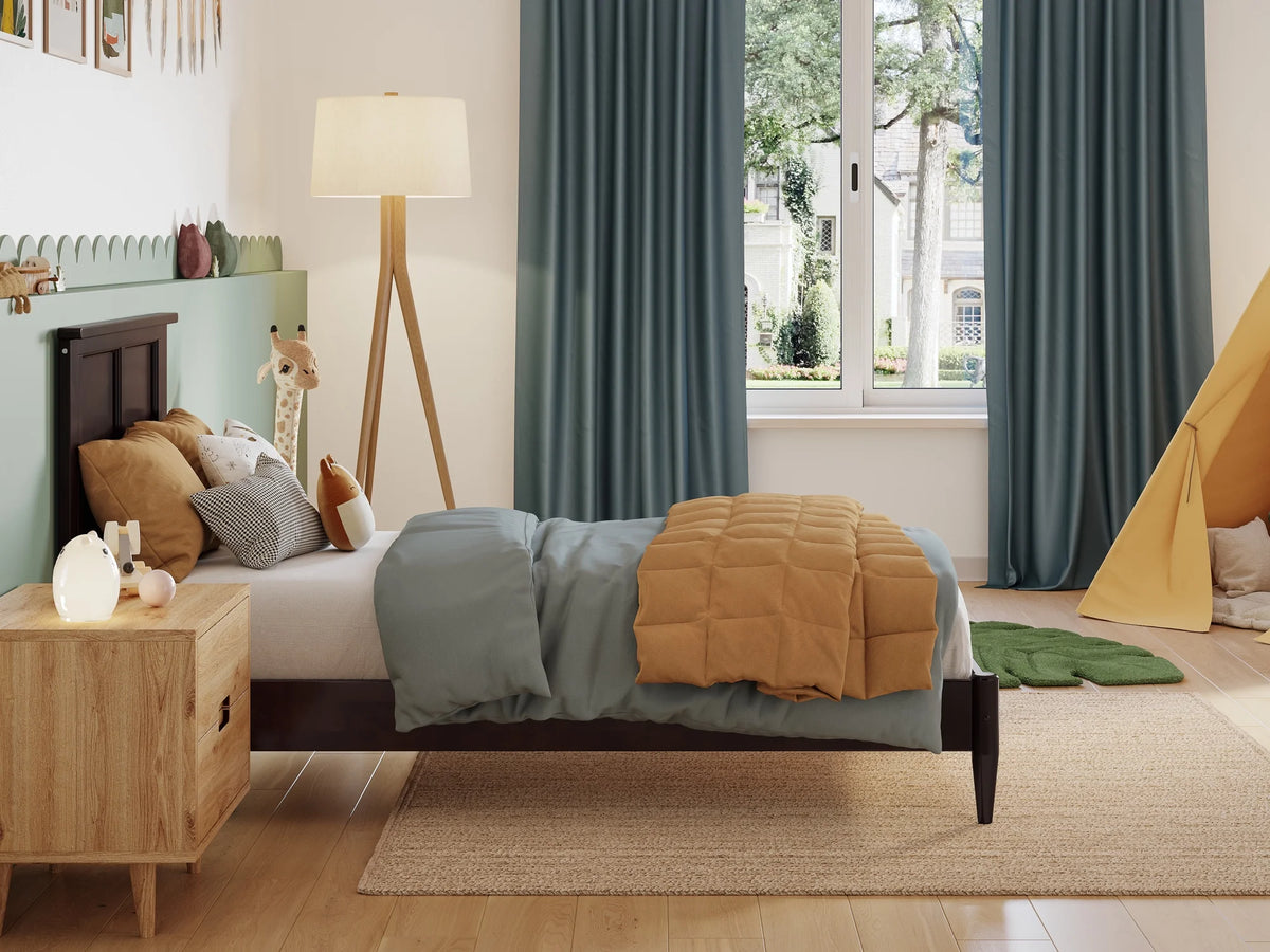 Twin Solid Wood Low Profile Platform Bed Y948