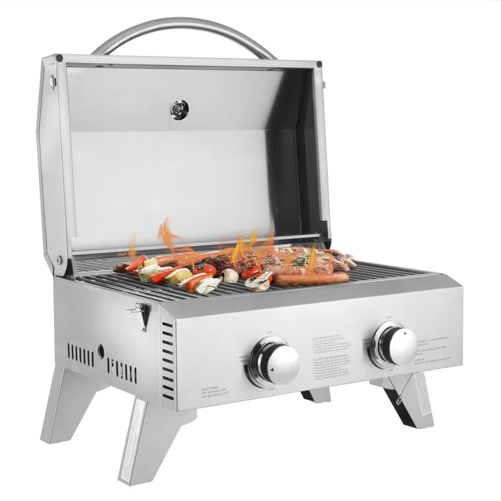 Portable 2 Burner Stainless Steel Propane Grill M499