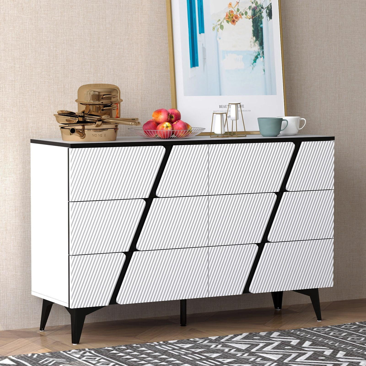 6 Drawer Wood Dresser Z875