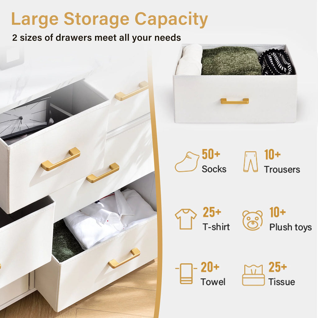 6 Drawer Fabric Dresser S365