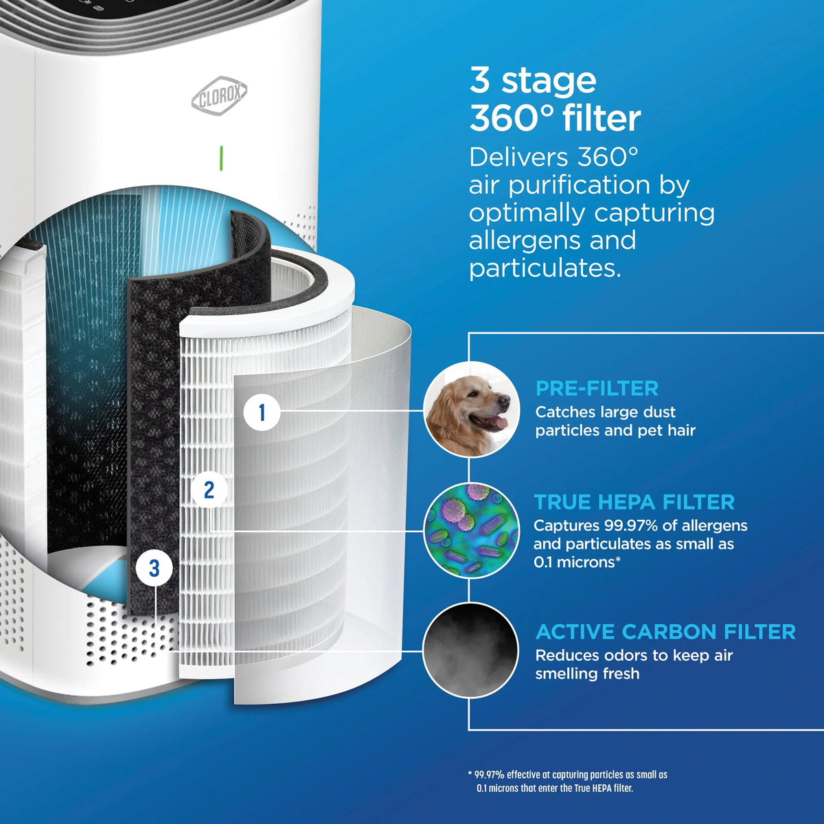 Large Room Air Purifier with True HEPA Filter Q2568