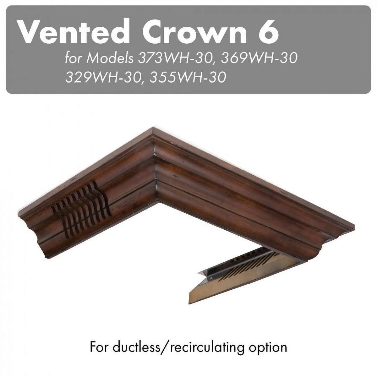 Vented Crown Molding Profile 6 for Wall Mount Range Hood B2504