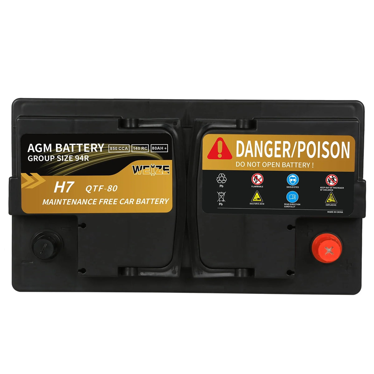 12v 80ah 850CCA Automotive Battery A198077