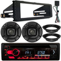 Single DIN AM/FM CD Receiver with 6.5 Marine Speakers and Install Kit X795958
