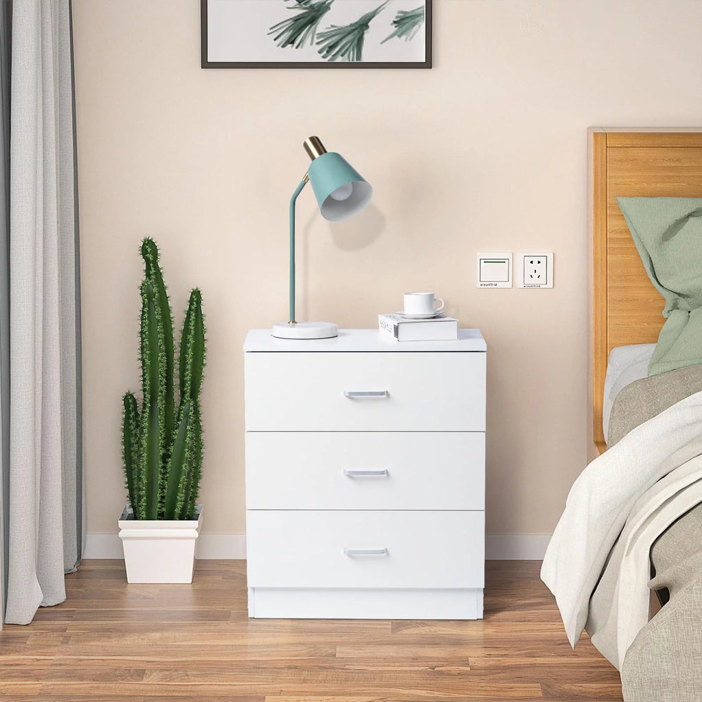 Set of 2 White 3 Drawer Dresser K78042