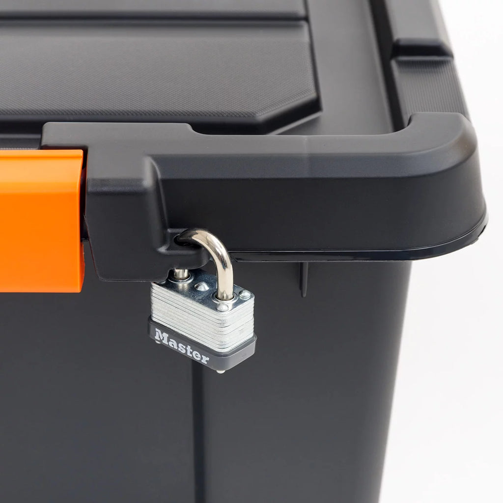 5 Gallon Heavy Duty Plastic Storage Bin Black, Set of 4 W647