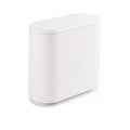 12 Liter White Plastic Trash Can with Press Top Lid F220727