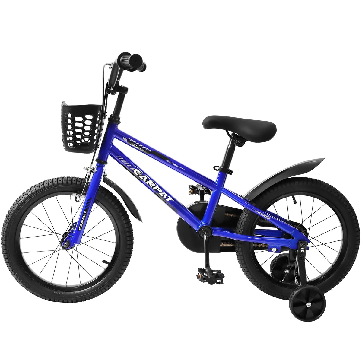 14 Inch Kids Bike with Training Wheels and Basket, White E27474
