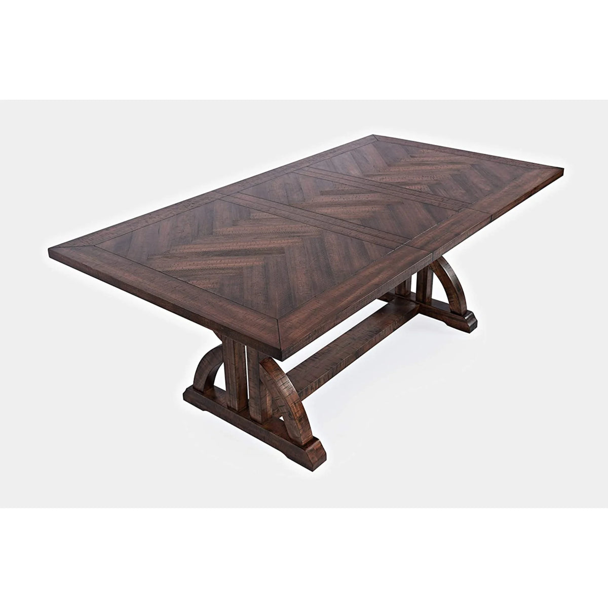 Distressed Acacia Herringbone Dining Table F6428
