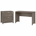 48W Farmhouse Writing Desk with 2 Drawer File Cabinet S9400