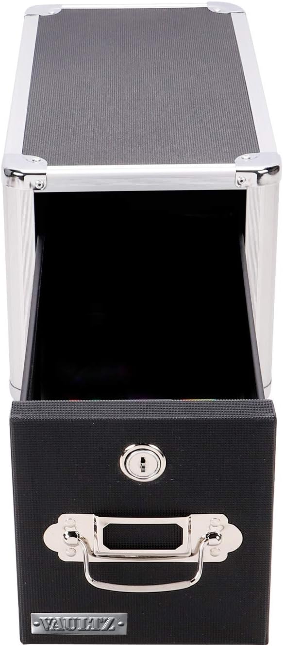 Locking CD File Cabinet, 4 Drawers, Black K507