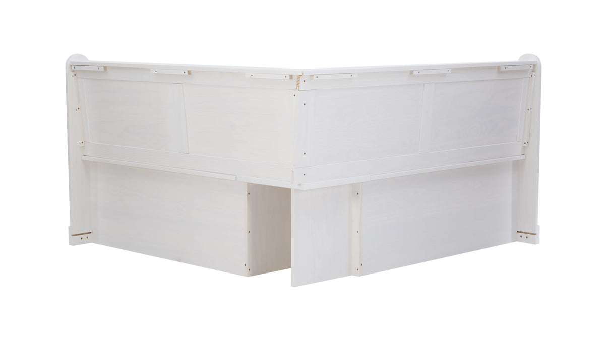White Wood Corner Dining Bench with Storage U97201