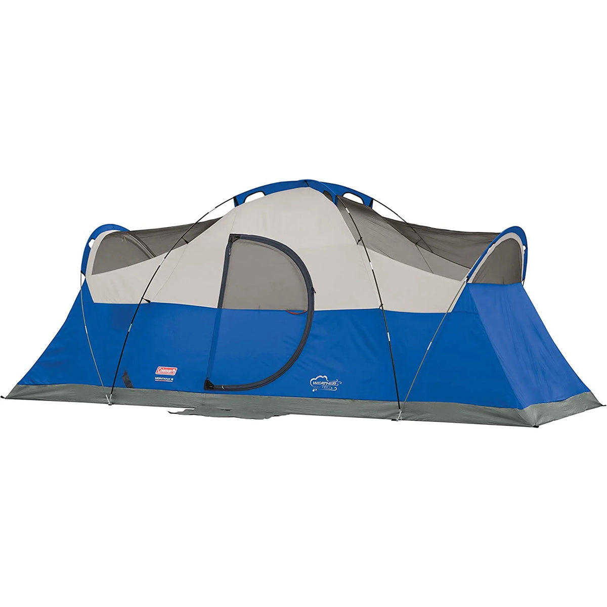 8 Person Cabin Camping Tent with Hinged Door, Blue X714