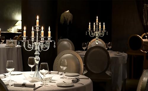 20'' Tall Crystal 5 Arm Candle Holders Set of 4 Black N492361