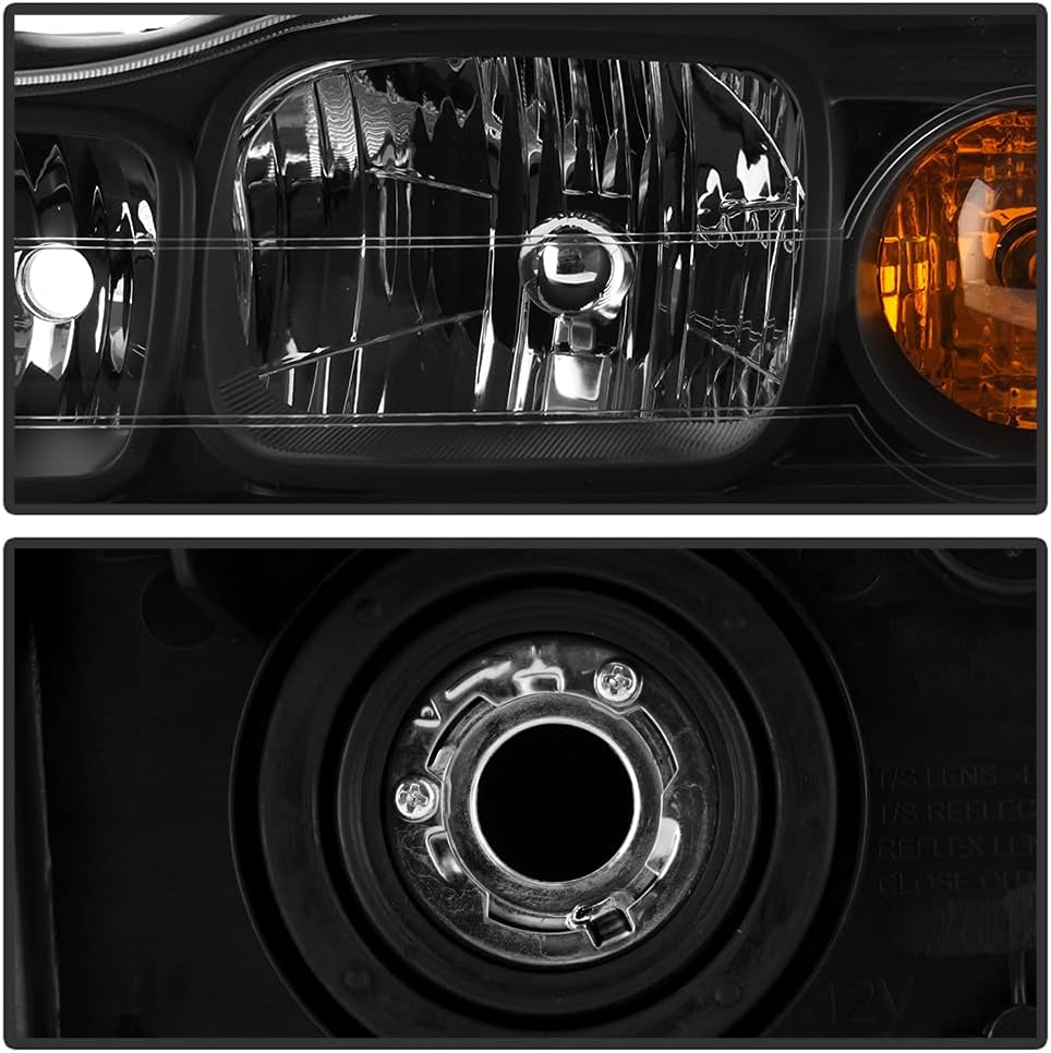 Black Headlights Headlamps Driver + Passenger Side Set X50113