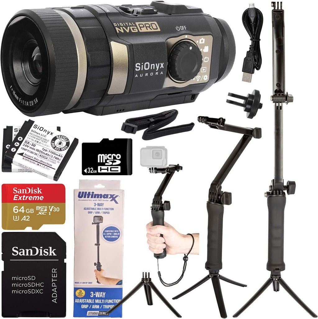 Night Vision Sports & Action Camera Bundle with 64GB Memory Card S21030
