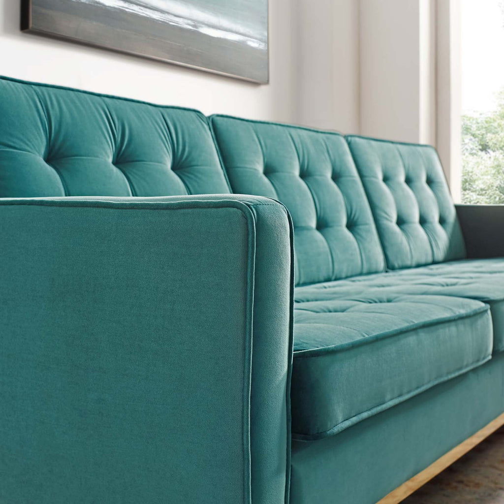 Gold Teal Velvet Sofa Y609