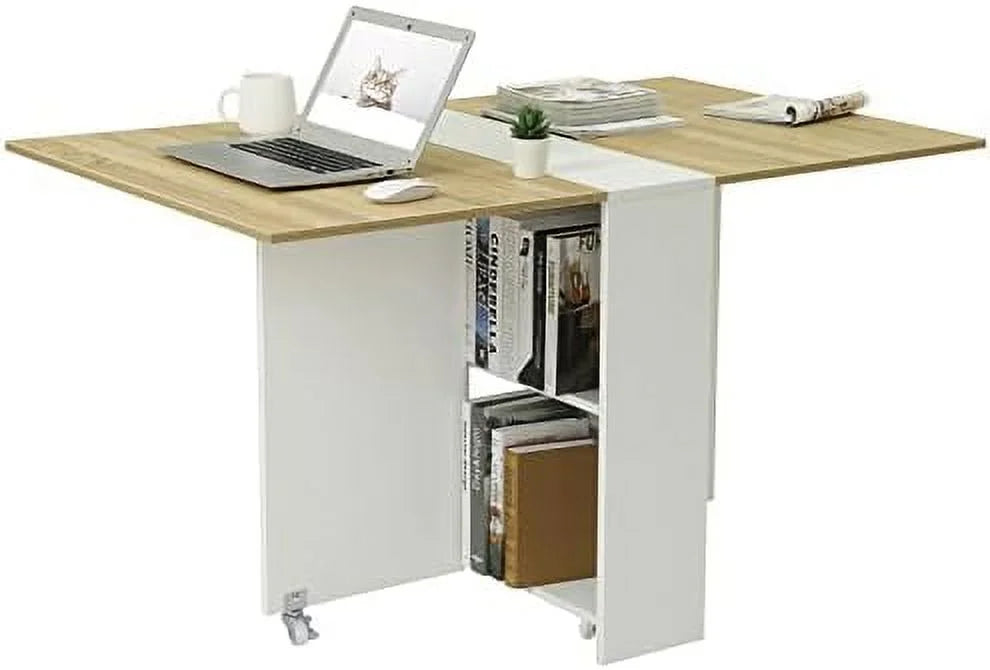 Folding Dining Table with 6 Casters and Shelves P34419