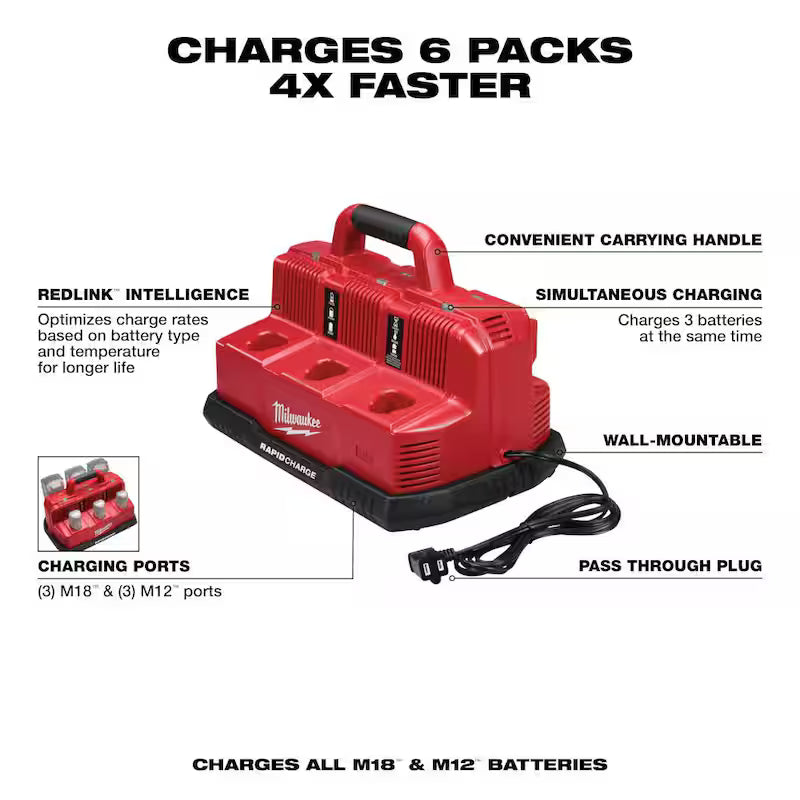 12-Volt/18-Volt Lithium-Ion 6-Port Battery Charger X9278