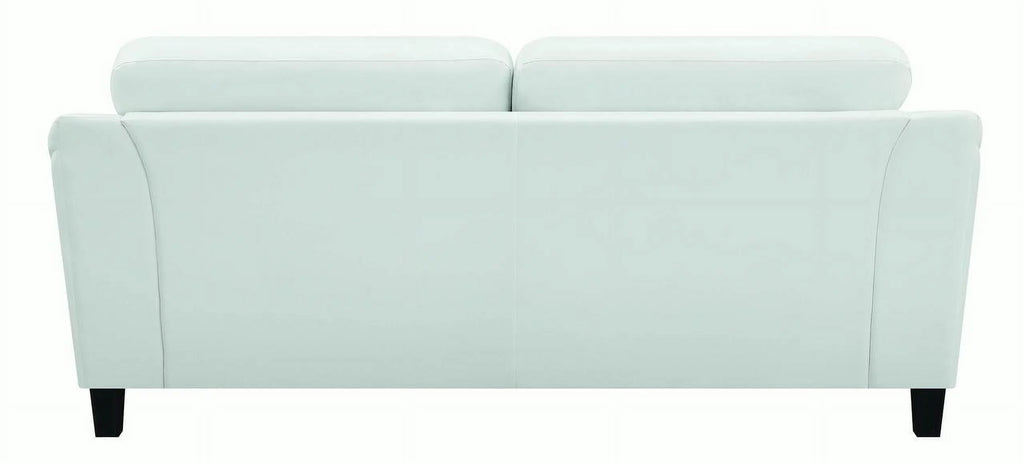 White and Black Faux Leather Upholstered Wooden Sofa Z31171