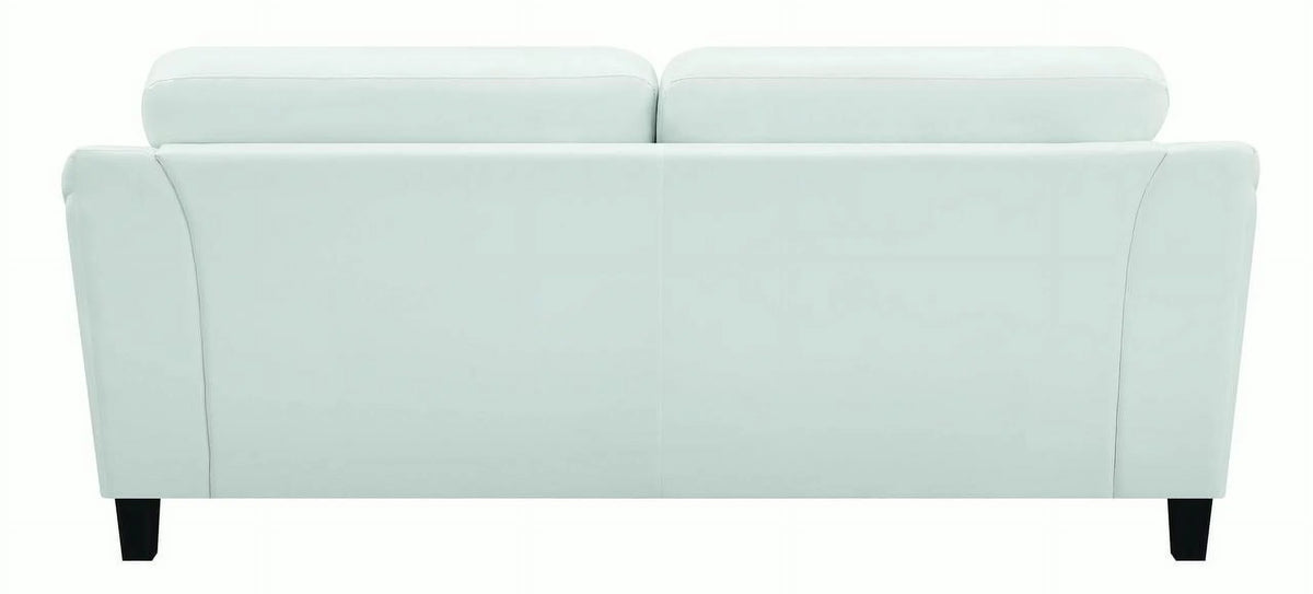 White and Black Faux Leather Upholstered Wooden Sofa Z31171