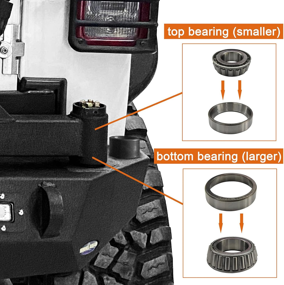 Rear Bumper with Spare Tire Carrier & Receiver Hitch & 2x LED Floodlights O1996