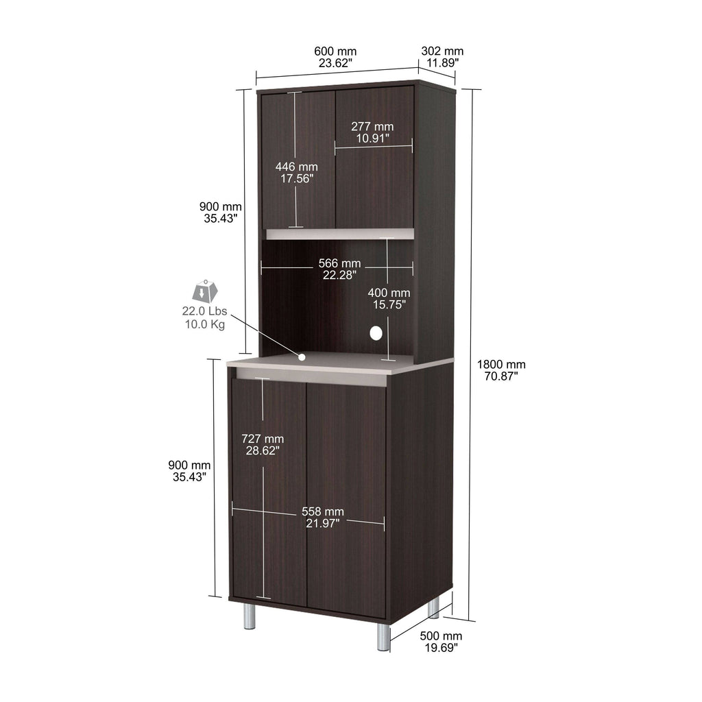 4-Door Cabinet with Open Space O5572