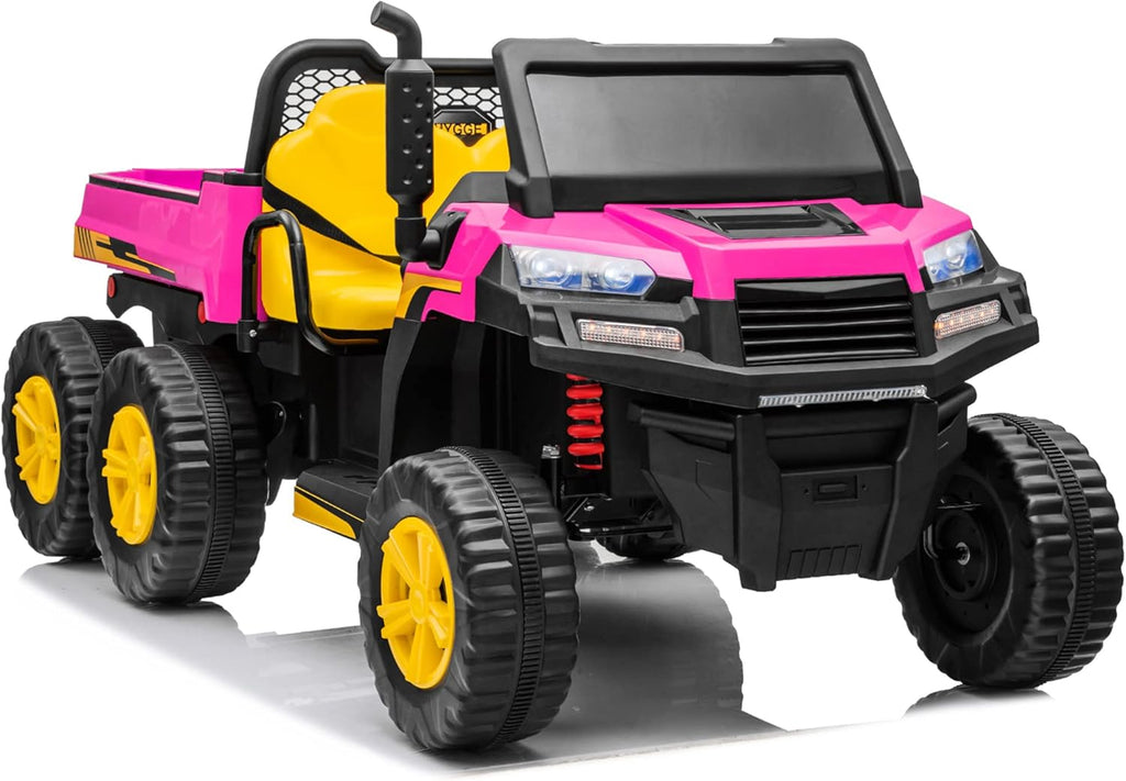 12V 2 Seater Kids Ride On Car with Remote Control 4WD Ride On Truck with Working Dump Bed Battery Powered 6 Wheels Ride On Toys Car, Bluetooth, Music Play, Green V789064