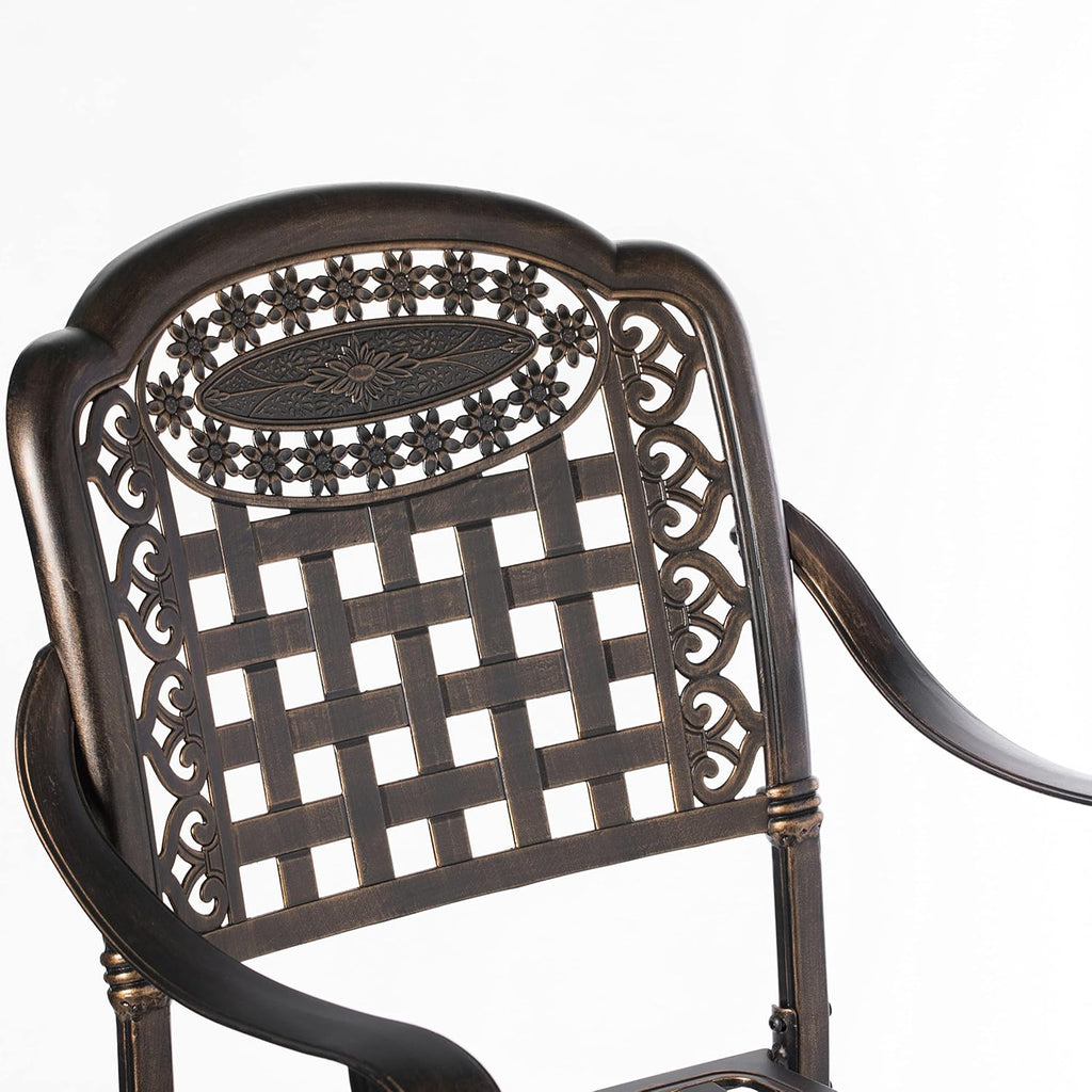 Bronze Cast Aluminum Dining Set 2 Chairs U783248