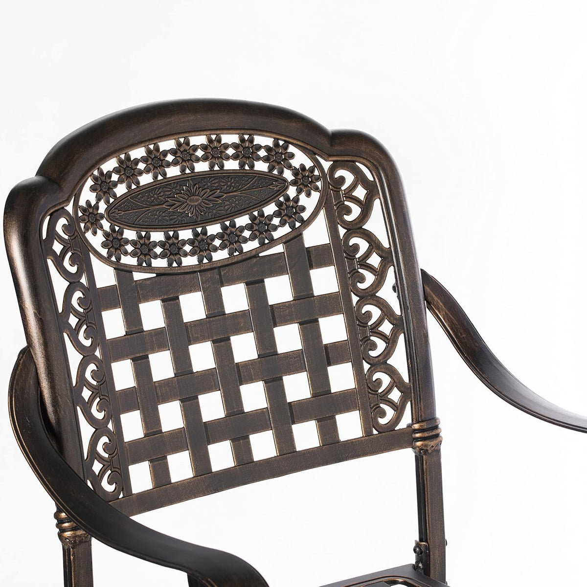 Bronze Cast Aluminum Dining Set 2 Chairs U783248