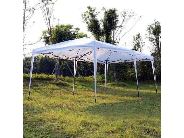 10x20 ft Pop Up Canopy Tent with Sides White R58355