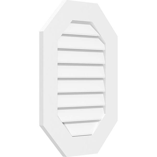 Vertical Elongated Octagon Surface Mount PVC Gable Vent H686713