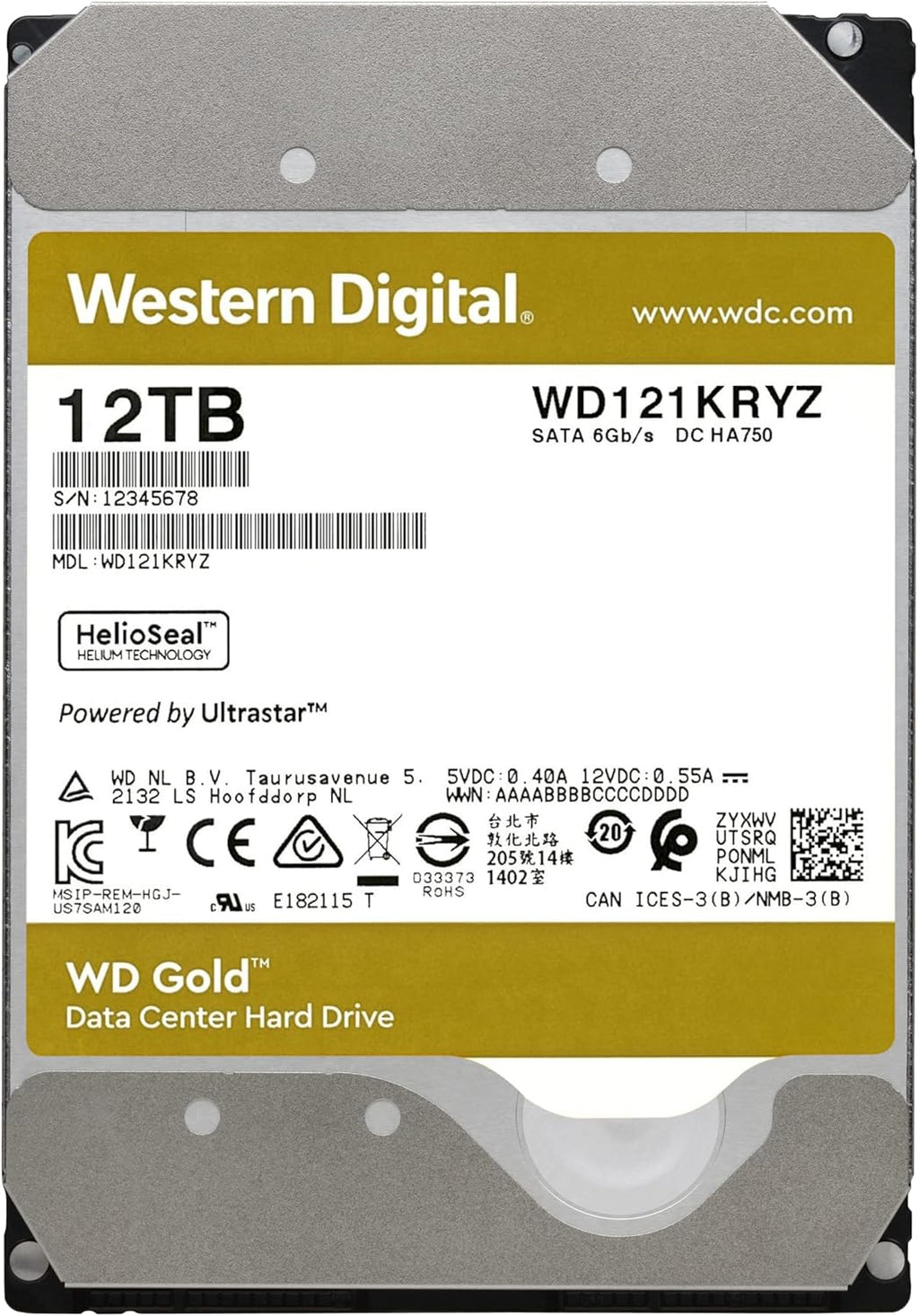12TB 7200 RPM SATA 6 Gb/s 256 MB Cache 3.5 Internal Hard Drive O3851