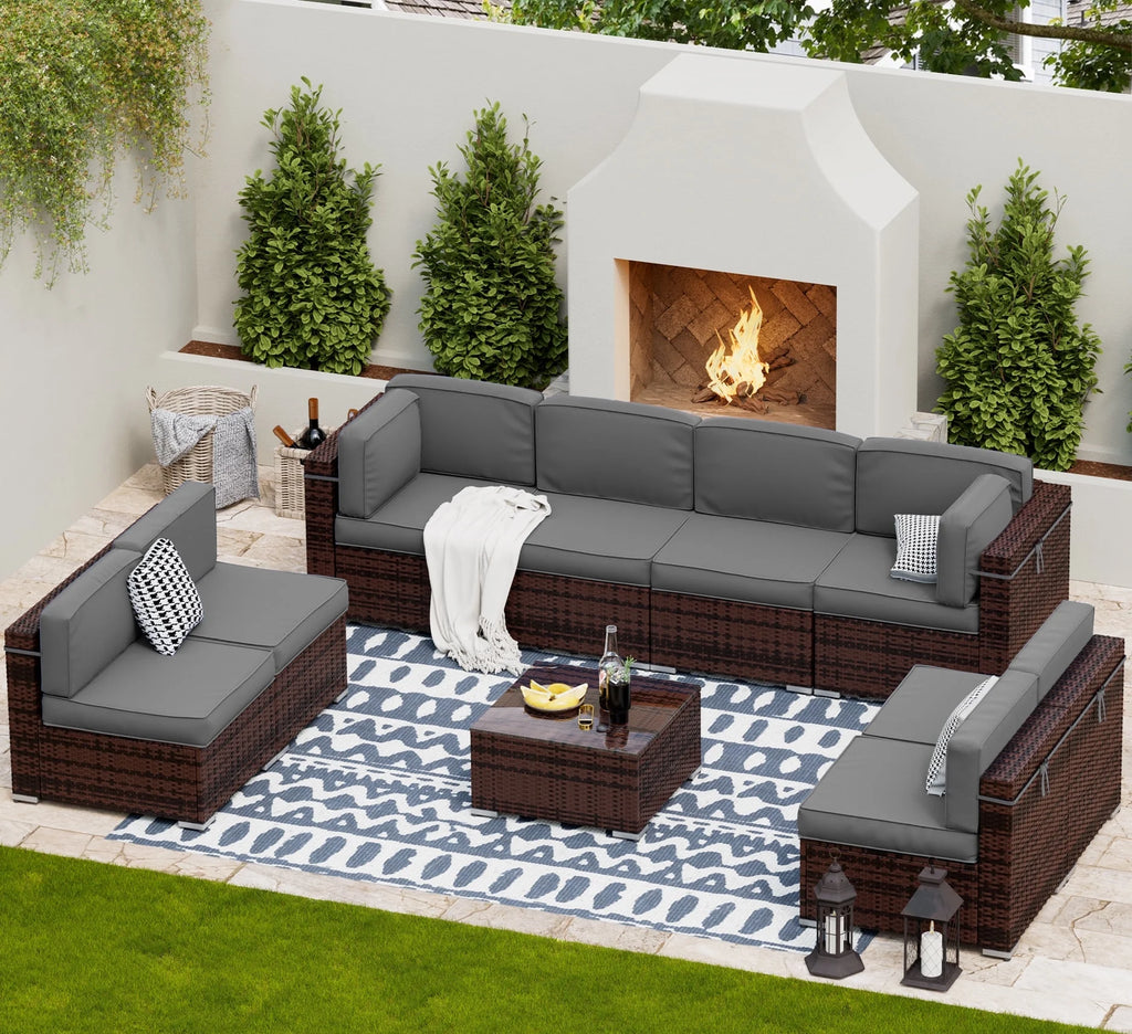 Modular Rattan Wicker 5PCS Patio Sofa Set P566